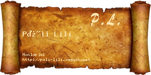Páli Lili névjegykártya