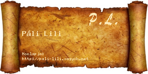 Páli Lili névjegykártya
